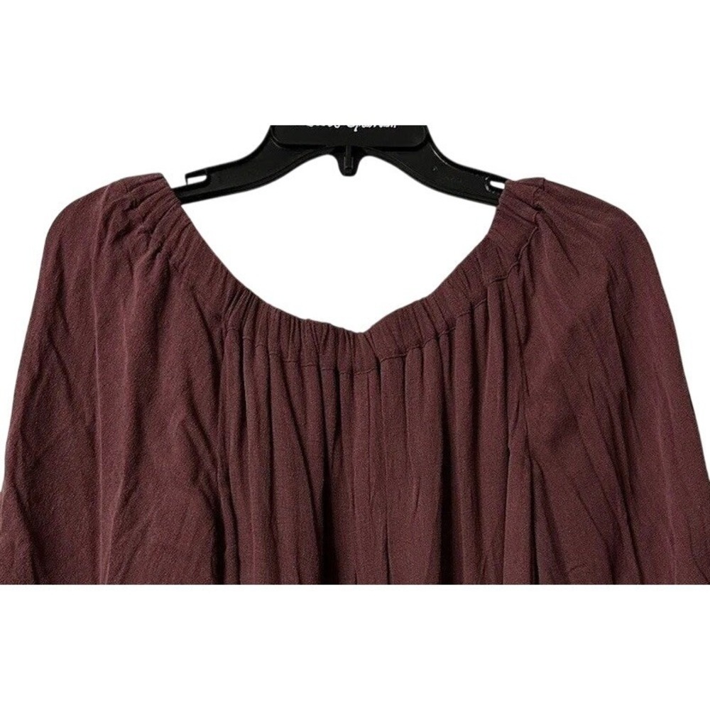 NWT Lavender Brown Womens Casual Spring Summer Washed Burgundy Dress Size XS - Picture 9 of 9